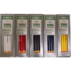 Dixon Wax Pencil Black 12 Pieces Per Box