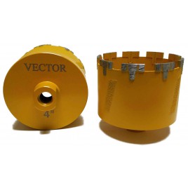 Vector Dry Core Bit Yellow 4"  (Turbo Segment Dry Core Bit)