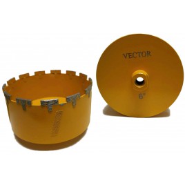 Vector Dry Core Bit Yellow 6"  (Turbo Segment Dry Core Bit)