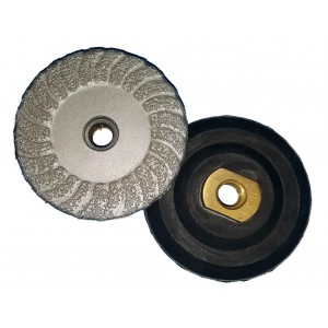 Vector Cup Wheel with Rubber Backer Vacuum Brazed 30 Grit