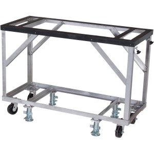 Groves Fabrication Table 60" Long x 25" Wide x 42" High - Includes 5" Casters and Adjustable Foot Locks