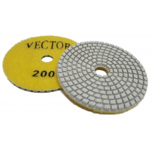 Vector Wet Polishing Pads 4" 200 Grit with White Resin