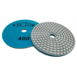 Vector Wet Polishing Pads 4" 400 Grit with White Resin