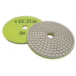 Vector Wet Polishing Pads 4" 50 Grit with White Resin
