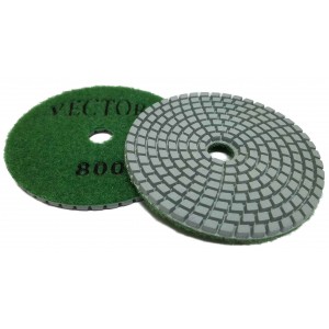 Vector Wet Polishing Pads 4" 800 Grit with White Resin