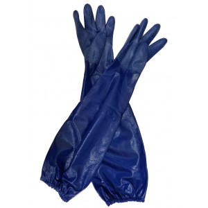 Long Blue Gloves with Sleeve Small