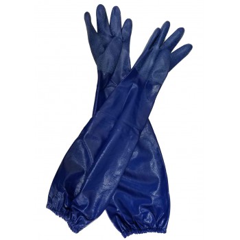 Long Blue Gloves with Sleeves